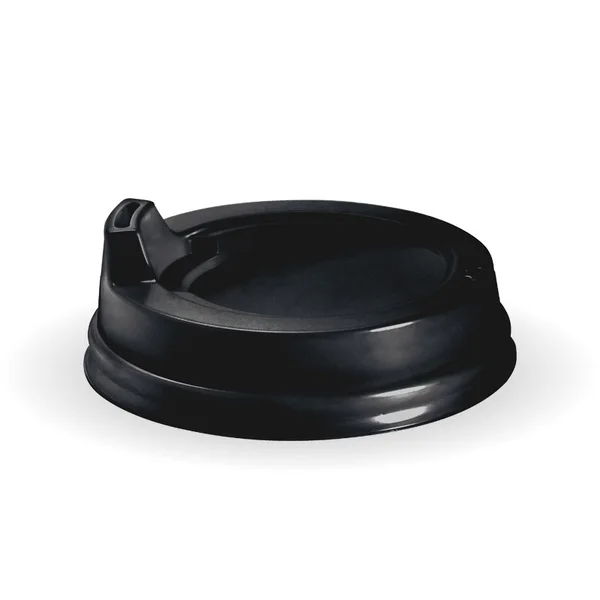 BioPak BCL-8B-SIPPER - 80mm Small Black PS Sipper Hot Cup Lid