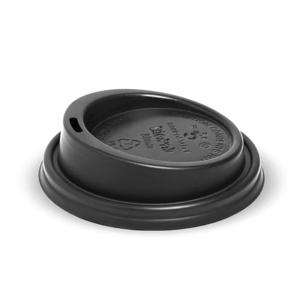 BioPak BCL-8PLA-B - 80mm Small Black PLA Hot Cup Lid