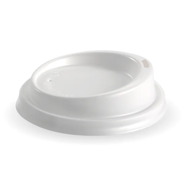 BioPak BCL-8W - 80mm Small White PS Hot Cup Lid