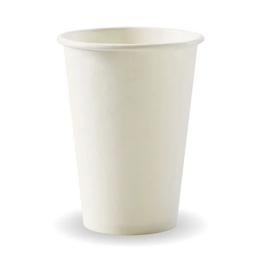 BioPak BC-10W - 320ml White Single Wall Hot Cup